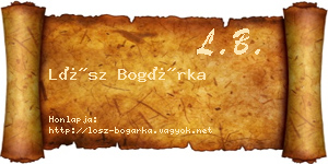 Lősz Bogárka névjegykártya